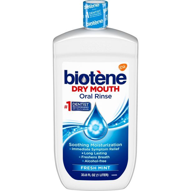 Photo 1 of Biotene Moisturizing Dry Mouth Oral Rinse Mouthwash, Fresh Mint, 33.8 Oz
