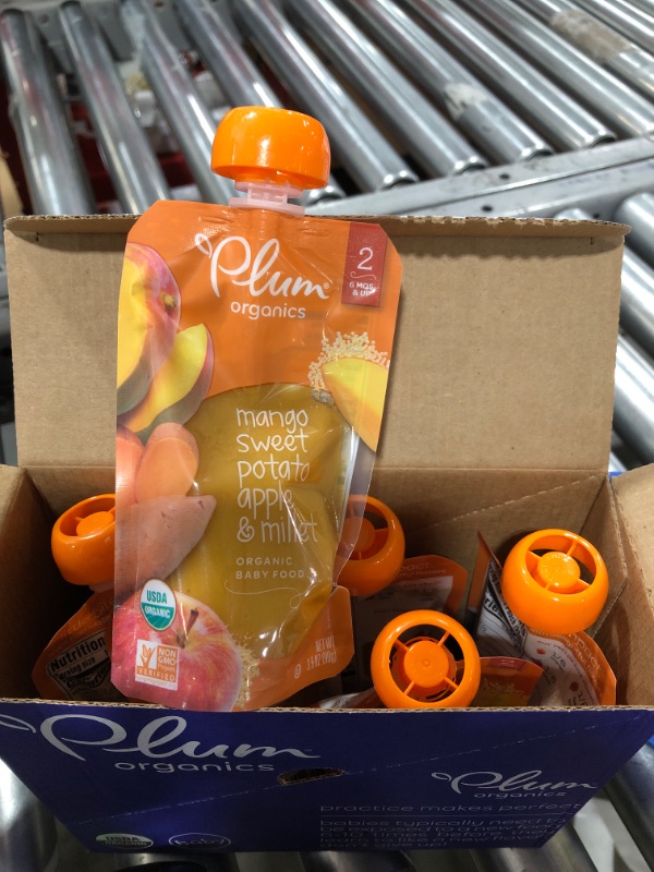 Photo 2 of Plum Organics Baby Food Pouch | Stage 2 | Mango Sweet Potato & Milet 6 PACK -BEST BY 03/22--- Motts Apple Juice 6 Pack- BEST BY 05/ 22
