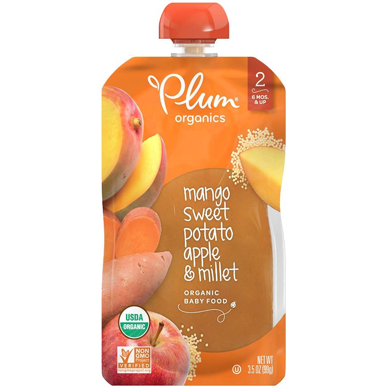 Photo 1 of Plum Organics Baby Food Pouch | Stage 2 | Mango Sweet Potato & Milet 6 PACK -BEST BY 03/22--- Motts Apple Juice 6 Pack- BEST BY 05/ 22
