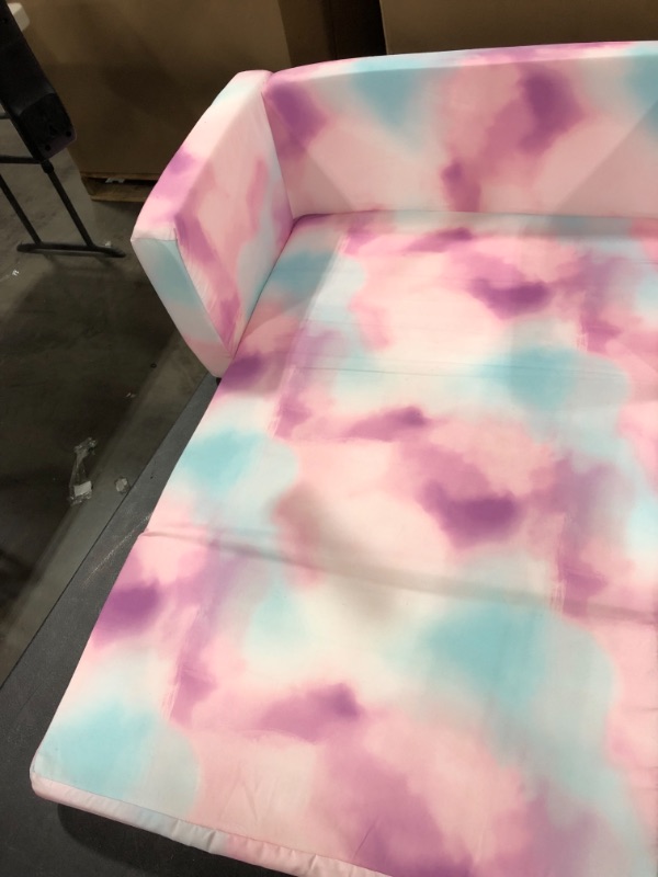 Photo 5 of Delta Children Cozee 2-in-1 Convertible Sofa to Lounger - Comfy Flip Open Couch/Sleeper for Kids, Pink Tie Dye
