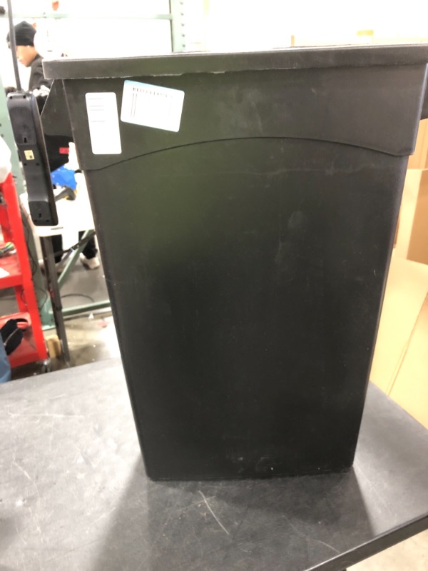 Photo 2 of Carlisle 34202303 TrimLine Rectangle Waste Container Trash Can Only, 23 Gallon, Black
