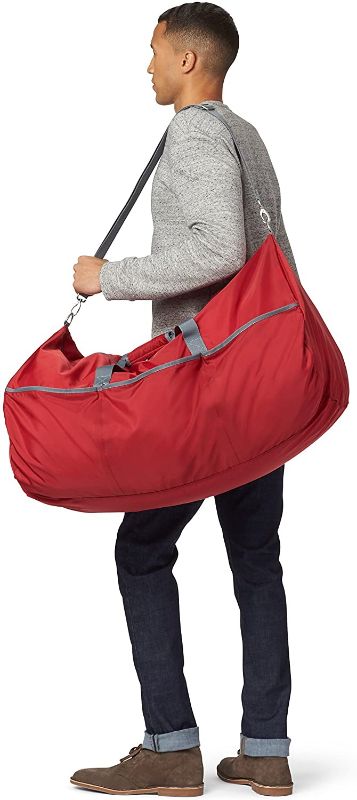 Photo 1 of Amazon Basics Large Travel Luggage Duffel Bag, Red
