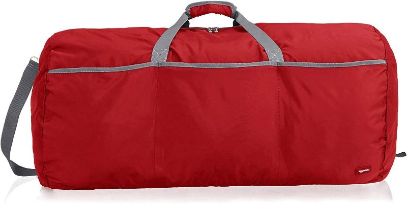 Photo 1 of Amazon Basics Large Travel Luggage Duffel Bag, Red
