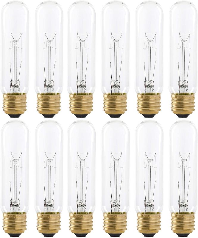 Photo 1 of 25 Watt T10 Clear Tubular Light Bulb, Soft White, E26 Medium Base, 120V, (12 Pack)
