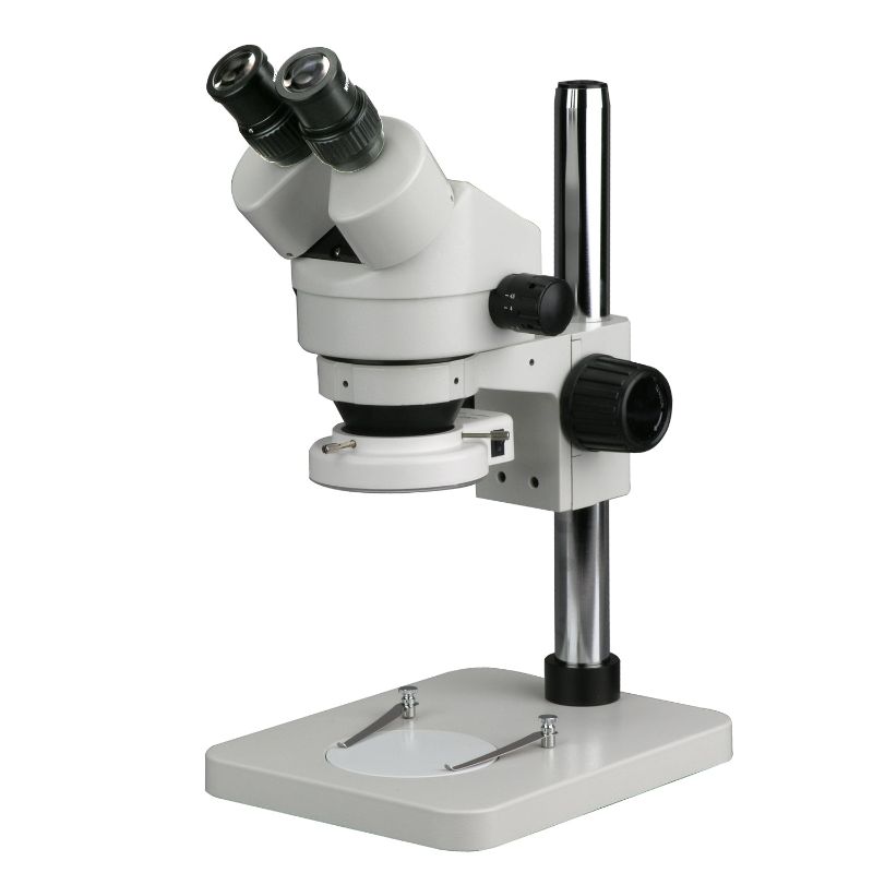 Photo 1 of 7X-45X Stereo Binocular Microscope With 14" Pillar Stand & 64-LED Ring Light