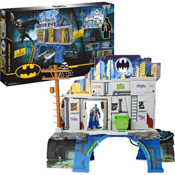 Photo 1 of Batman 3-in-1 Batcave Playset with Exclusive 4-inch Batman Action Figure and Battle Armor