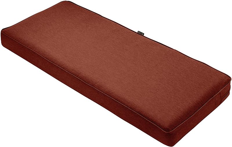 Photo 1 of Classic Accessories Montlake Water-Resistant 48 x 18 x 3 Inch Outdoor Bench/Settee Cushion, Patio Furniture Swing Cushion, Heather Henna Red