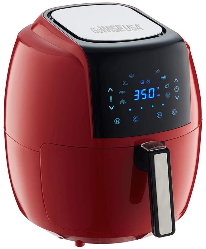 Photo 1 of GoWISE USA 5.8-Quart Programmable 8-in-1 Air Fryer XL + Recipe Book (Chili Red)