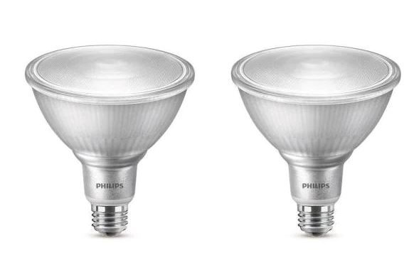 Photo 1 of 90-Watt Equivalent PAR38 Dimmable Classic Glass LED ENERGY STAR Flood Light Bulb Bright White (2-Pack)