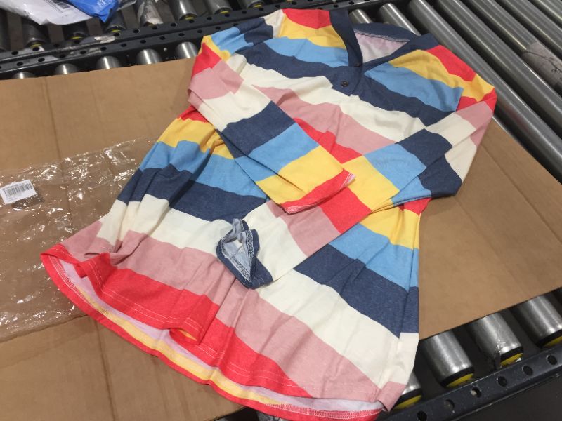 Photo 1 of MULTICOLOR STRIPED LONG SLEEVE SHIRT, SIZE XL
