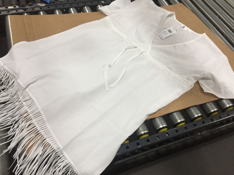 Photo 1 of CUPSHE SIZE M WHITE FRINGE POOL COVER UP