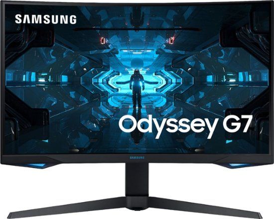 Photo 1 of Samsung - Odyssey G7 32" LED Curved QHD FreeSync and G-SYNC Compatible Monitor with HDR (DisplayPort, HDMI) - Black
