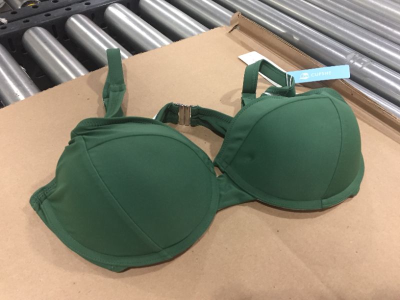 Photo 2 of CUPSHE Galilea Green Moulded Cup Bikini Top, SIZE L