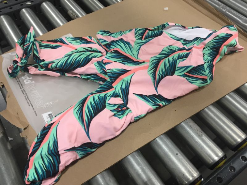 Photo 2 of CUPSHE Pink Palm Print One Piece Swimsuit, SIZE XL