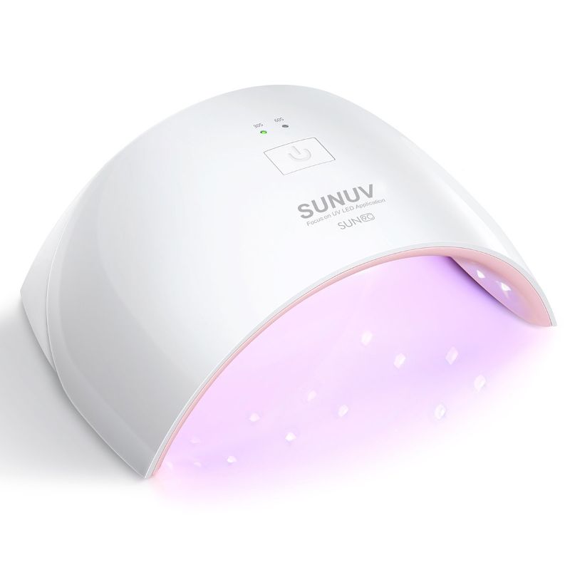 Photo 1 of UV LED Nail Lamp, SUNUV Gel UV Light Nail Dryer for Gel Nail Polish Curing Lamp with Sensor 2 Timers SUN9C Pink
