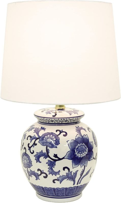 Photo 1 of Décor Therapy TL14119 Blue and White Ceramic Table Lamp
