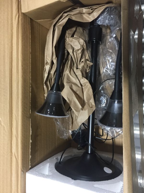 Photo 1 of Lavish Home 72-4000B (Black) 3 Head Desk Lamp, LED Light with Adjustable Arms, Touch Switch and Dimmer, 7"x7"x30.5"
