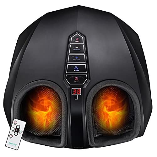 Photo 1 of Belmint Shiatsu Foot Massager Machine - Electric Deep-Kneading Foot Pain Relief Massage with Switchable Heat, Air Compression for Plantar Fasciitis and Neuropathy with Non-Slip Rubber Feet
