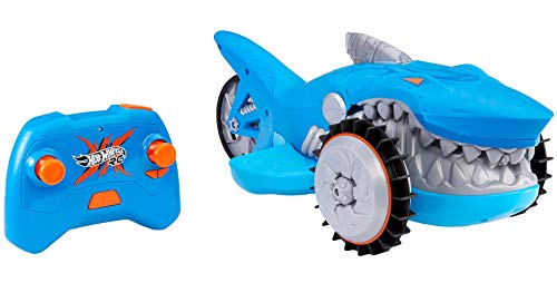 Photo 1 of Hot Wheels R/C Supercharged Shark Vehicle, Radio-Controlled Shark That Races on Land & Water, R/C Chomping Mechanism, Dynamic Steering, for Kids 5 Years Old & Older