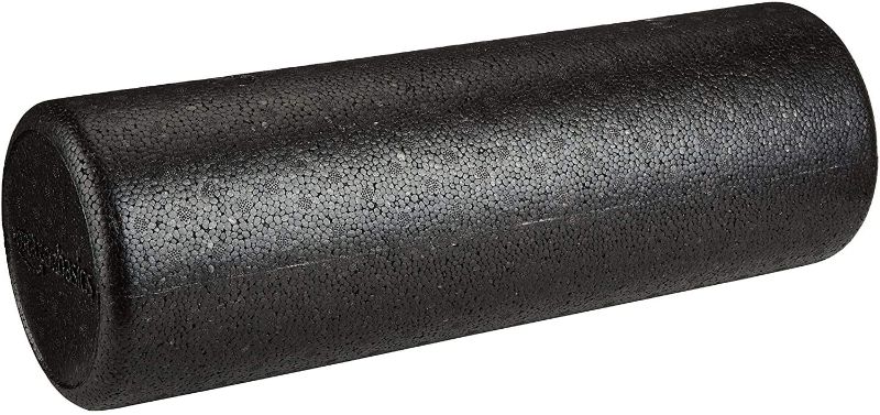 Photo 1 of Amazon Basics High-Density Round Foam Roller for Exercise, Massage, Muscle Recovery, BLACK, 18 INCHES