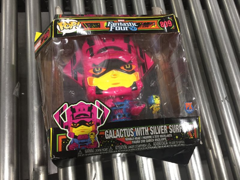 Photo 2 of Pop! Jumbo Marvel Galactus with Silver Surfer (Black Light Version) 10" Vinyl Figure
