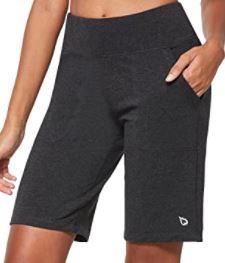 Photo 1 of BALEAF Women's 10" High-Waisted Bermuda Long Shorts Athletic Running Yoga Lounge Stretch Workout Pockets 3XL