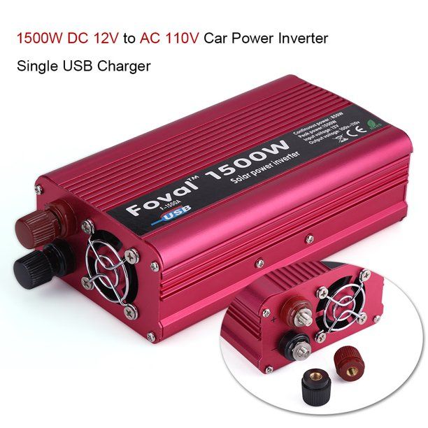 Photo 1 of 1500W DC 12V to AC 110V Power Inverter Converter W/ Dual Outlets for Home Car Outdoor Use