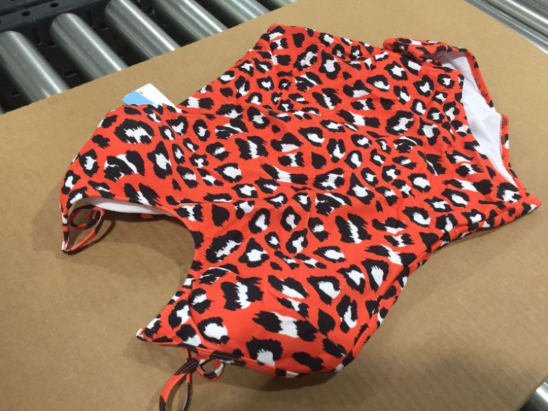 Photo 2 of CUPSHE Red Leopard Print One Piece Swimsuit, SIZE M