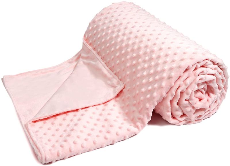 Photo 1 of Alomidds Removable Pink Duvet Cover 48" x 72"  for Weighted Blanket Soft Minky Dot 145lbs