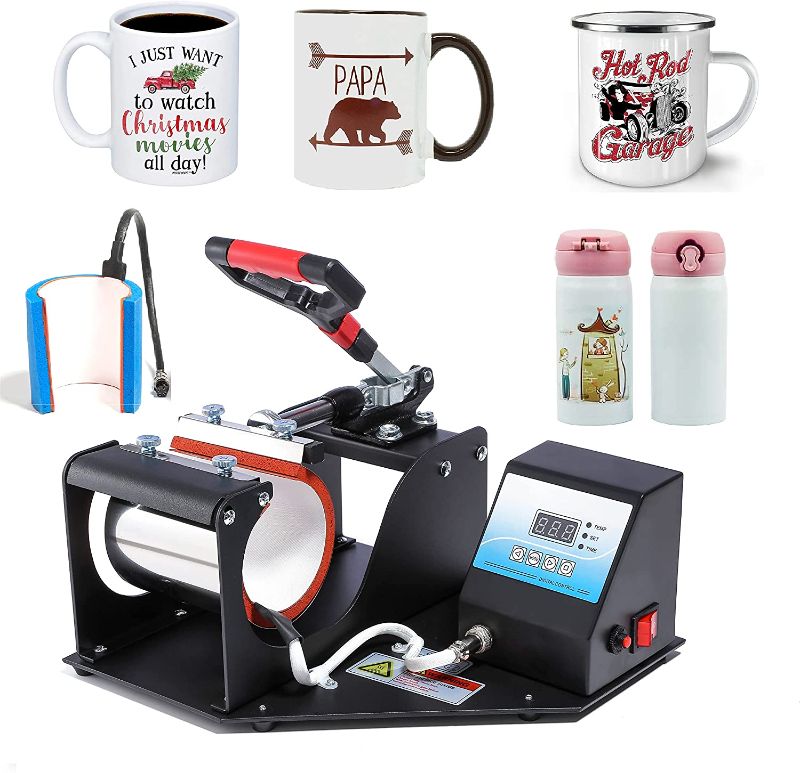 Photo 1 of EICOO 2 in 1 Mug Heat Press Machine for Sublimation Cups Printing Machine Sublimation Mug Press Machine Two Mug Attachments 8OZ 11OZ
