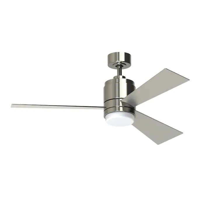 Photo 1 of Fanimation Studio Collection Pylon 48-in Brushed Nickel LED Indoor Smart Ceiling Fan with Light and Remote (3-Blade)