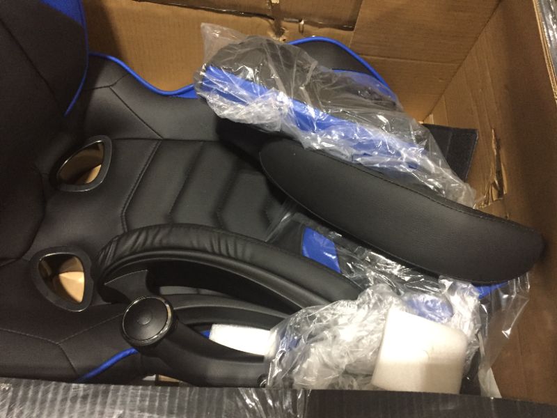 Photo 1 of Respawn RSP-110 Racing Style Gaming, Reclining Ergonomic Chair with Footrest, Blue