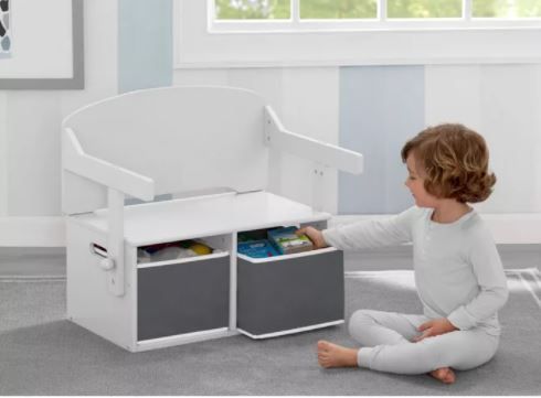 Photo 1 of Delta Children MySize Engineered Wood Bench, Bianca White (TB83260GN-130)