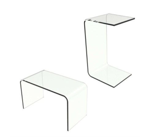 Photo 1 of Acrylic End Table Clear C Style Modern See Through Laptop Desk Bed 24 x 14 x 12

