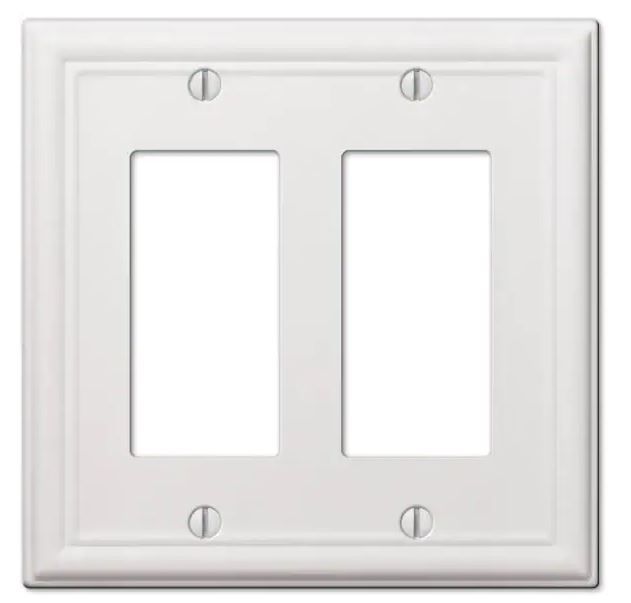 Photo 1 of Ascher 2 Gang Rocker Steel Wall Plate - White
