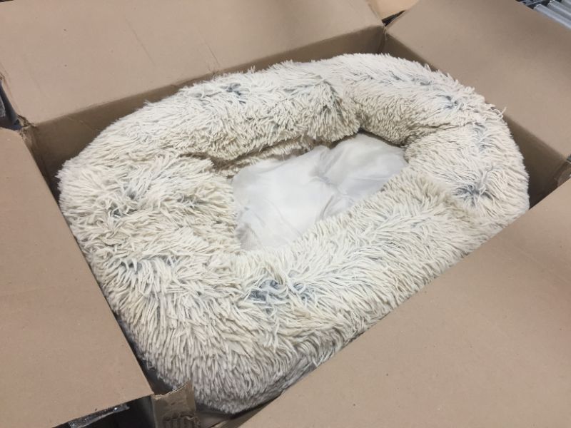 Photo 2 of Best Friends by Sheri The Original Calming Donut Cat and Dog Bed in Shag or Lux Fur, Machine Washable, High Bolster, SMALL