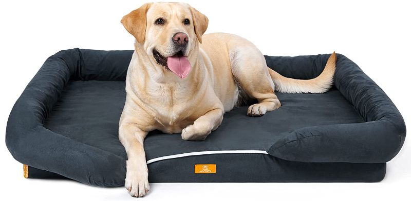 Photo 1 of AKUTATA Embrace Large Dog Bed for Medium and Large Dogs, Removeable Washable Cover, Orthopedic Sofa Pet Beds, Protective Liner, Memory Foam, Certified Skin Contact Safe, Multiple Colors and Sizes, 3yr. Warranty

