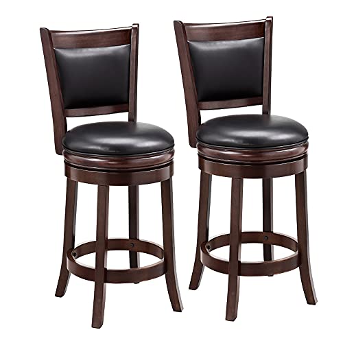 Photo 1 of Ball & Cast Swivel Counter Height Barstool 24 Inch Seat Height Cappuccino Set of 2
