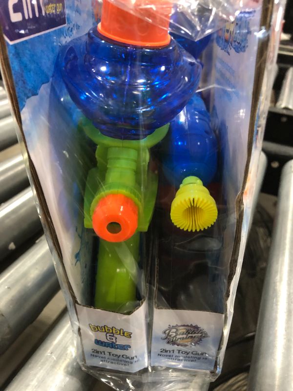 Photo 3 of (2 pack) 2-in-1 Pump Action Water Gun & Bubble Shooter
