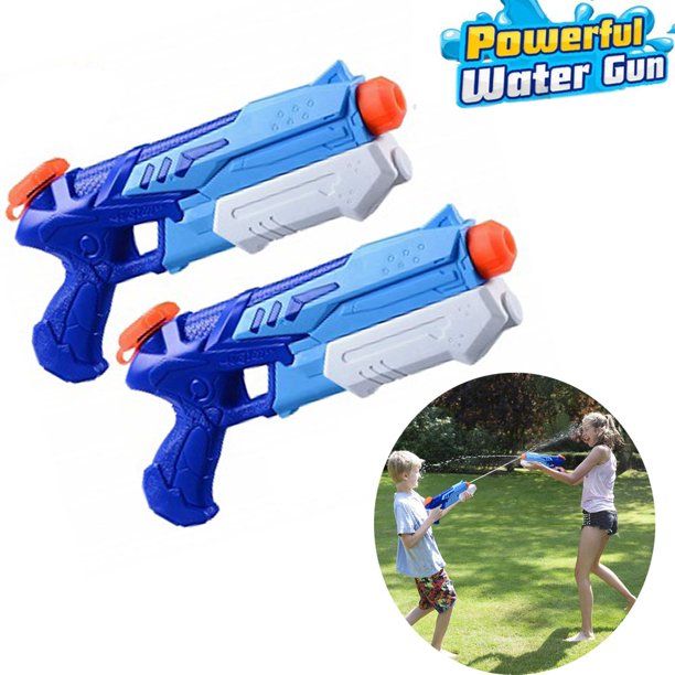 Photo 1 of 2 Pack Super Water Gun Water Blaster 300CC High Capacity Water Soaker Blaster Squirt Toy Swimming Pool Beach Sand Water Fighting Toy
