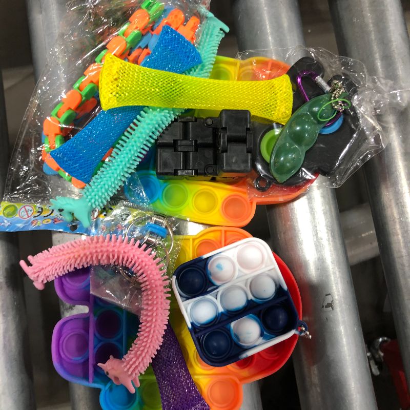 Photo 1 of IGINOA Fidget Figetget Pack Sensory Toy Box Set Pop Popping Figit Anxiety Autism Stress Relieve Relief Pressure Bubble Silicone Game Gift Special Need Kid Teen Adult Friend ADHD Rainbow Us
