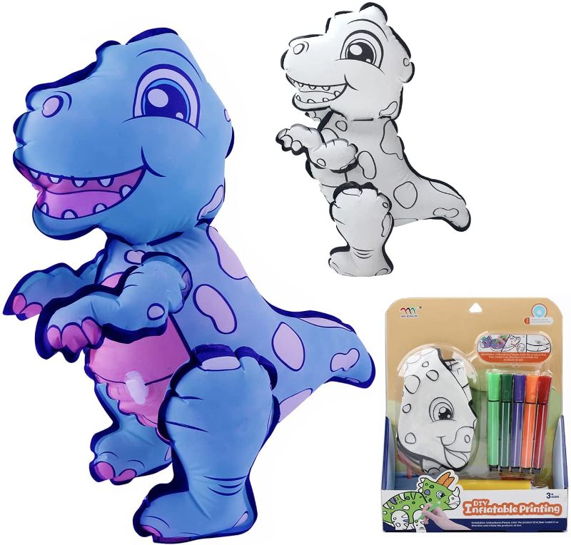 Photo 1 of hhibobi Dinosaur Painting Toys Kits, Inflatable Doodling with Mini Pump 5pcs Washable Watercolor Pen Kids Painting Toys Set, Children's Ideal Gifts (Dinosaur10)
