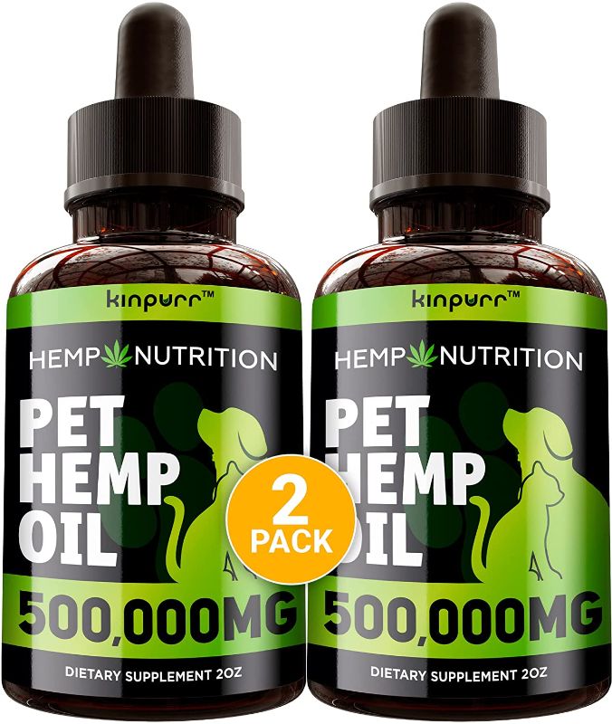 Photo 1 of (2 Pack) Hemp Oil for Dogs and Cats - Natural Hip and Joint Support - Premium Omega 3, 6, 9 - Calming Pet Hemp Oil for Strong Immunity and Good Mood - Helps with Discomfort - For All Breeds and Ages
