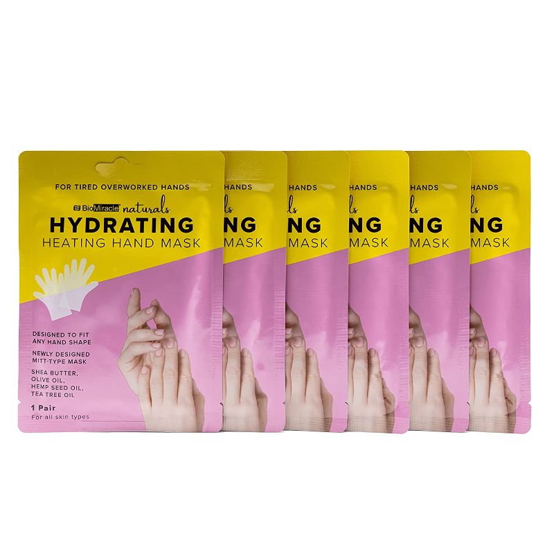 Photo 1 of BioMiracle Naturals Hydrating Heating Hand Mask, Hand Mask for Dry Hands, with Shea Butter, to Hydrate and Moisturize Hands, 6 Pairs
