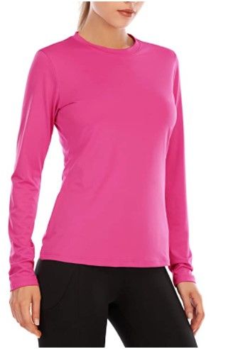 Photo 1 of Women's UPF50+ Long Sleeve UV Sun Protection Shirts Quick Dry Rash Guard Swim Outdoor T-Shirt for Fishing Running Workout (M)
