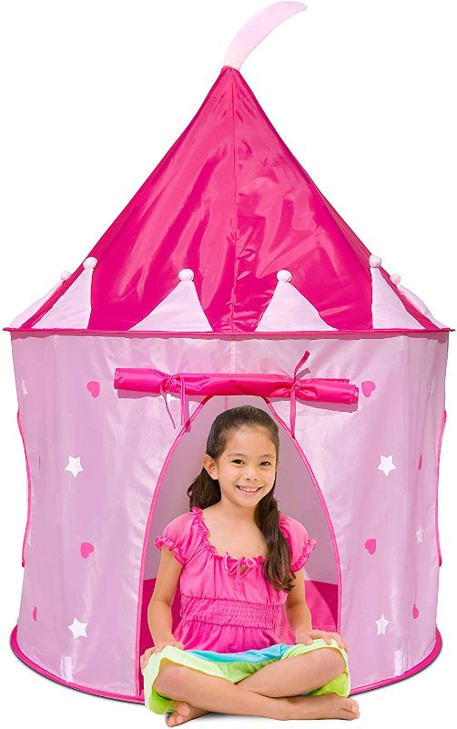 Photo 1 of Princess Tent with Carrying Bag - Castle Tent with Glow in The Dark Stars and Windows | Pop Up Tent for Girls - Sunny Days Entertainment
