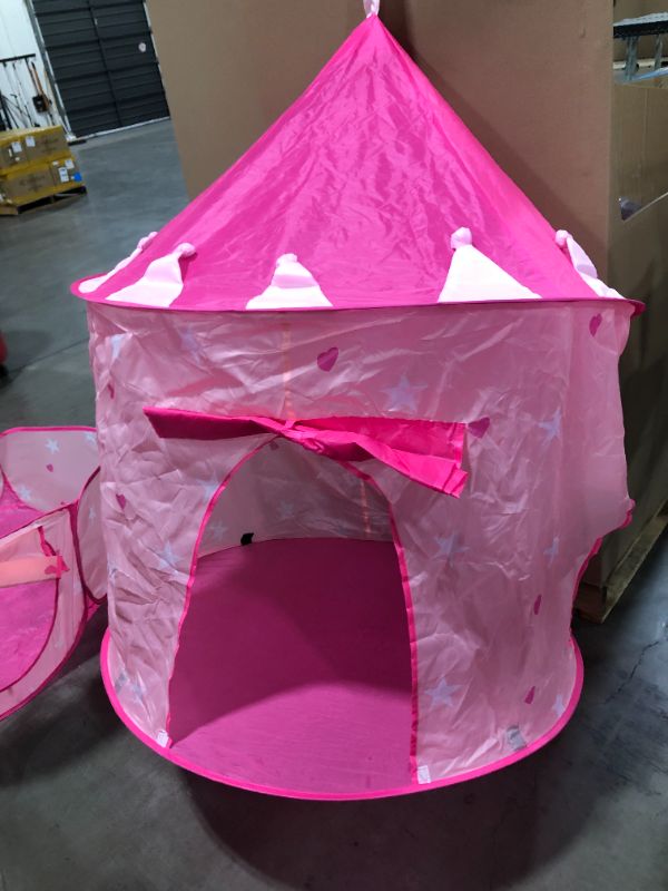 Photo 2 of Princess Tent with Carrying Bag - Castle Tent with Glow in The Dark Stars and Windows | Pop Up Tent for Girls - Sunny Days Entertainment
