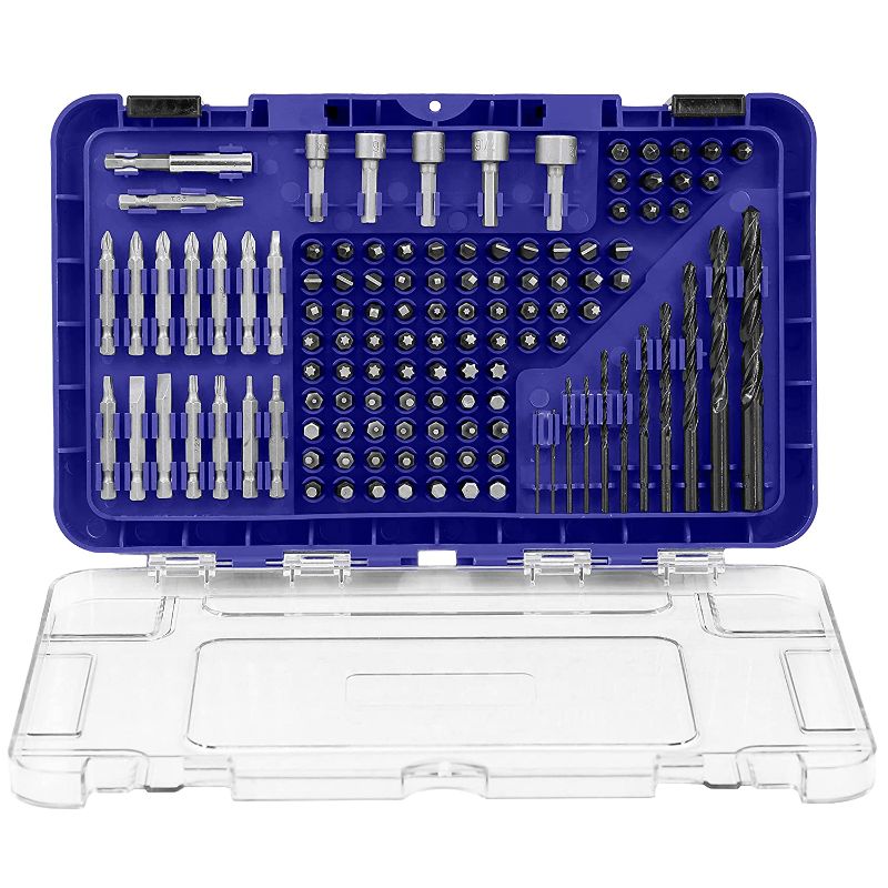 Photo 1 of 120 Piece Impact Driver Bit Set and Drill Bits, Impact Ready, Screwdriver Bit Set/Drill Bit Set, Drills for Used on Wood/Cast Iron/Aluminum Alloy/Plastic/Fiberglass Drilling and Screw Driving
