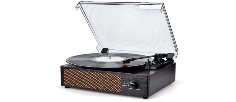 Photo 1 of WOCKODER KD-2008BL Wireless Portable LP Phonograph Record Player Turntable
