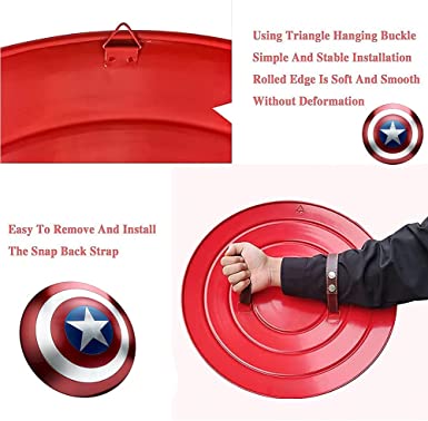 Photo 2 of Captain America Metal Shield Cosplay Adult Shield Classic 1:1 Full Size Replica
